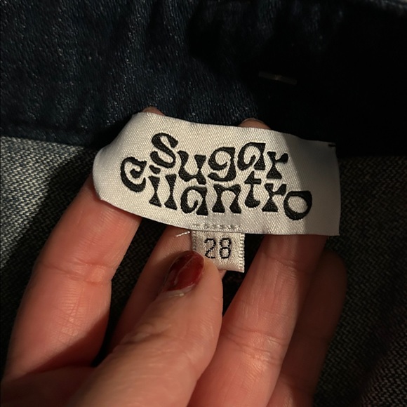 Sugar Cilantro Colorblock Two Tone Dark Medium Wash Straight Size 28 - Picture 8 of 10